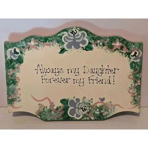 Unbranded Wood Sign, 6" x‎ 7", White & Green